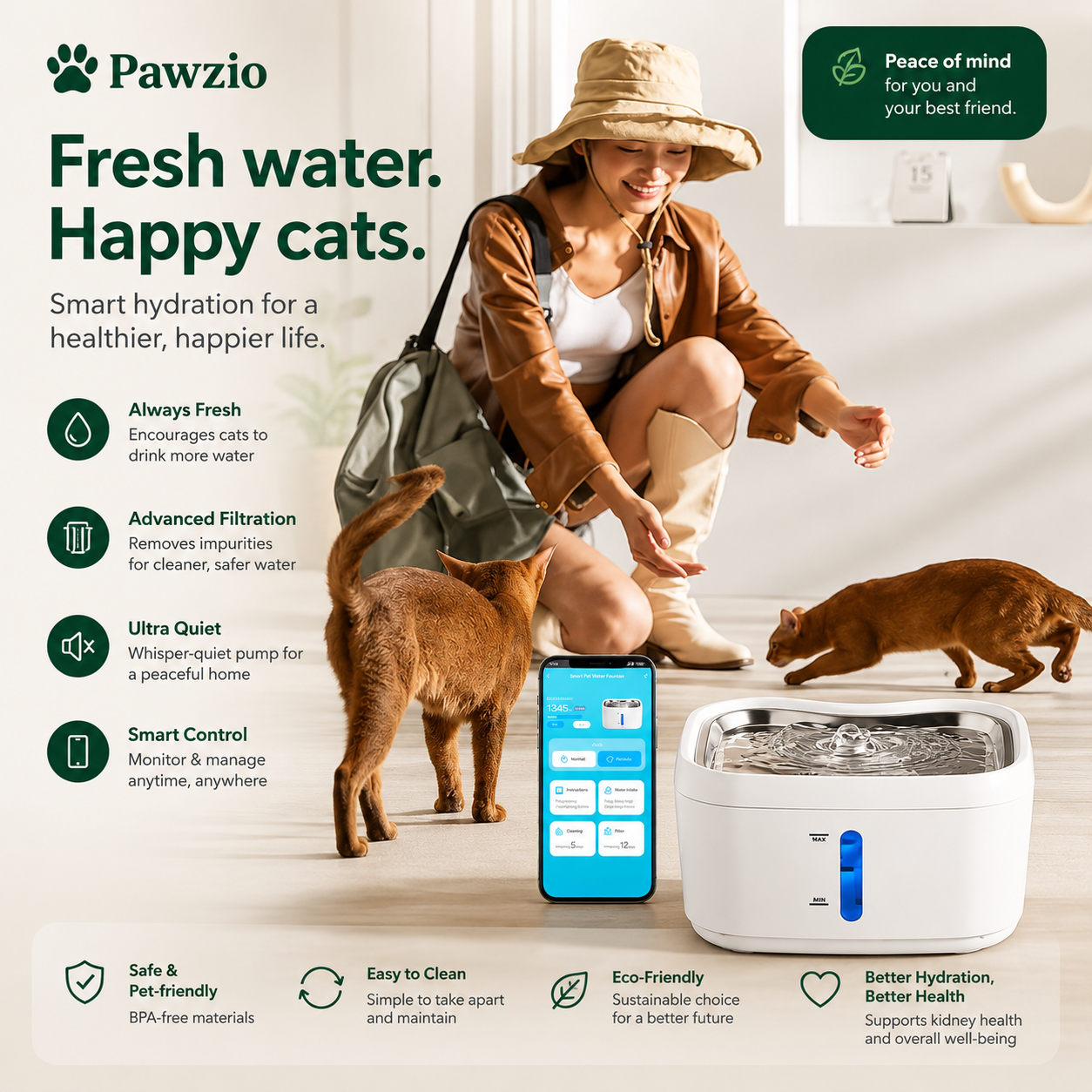 Tuya smart APP Pet Water Dispenser Cat Automatic Water Feeder Circulating Filter Ultra-Quiet Water Pump Ddog Drinking Supplies