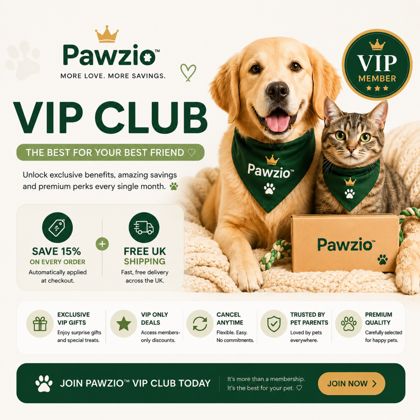 Pawzio™ VIP Club | Save 15% + Free UK Shipping