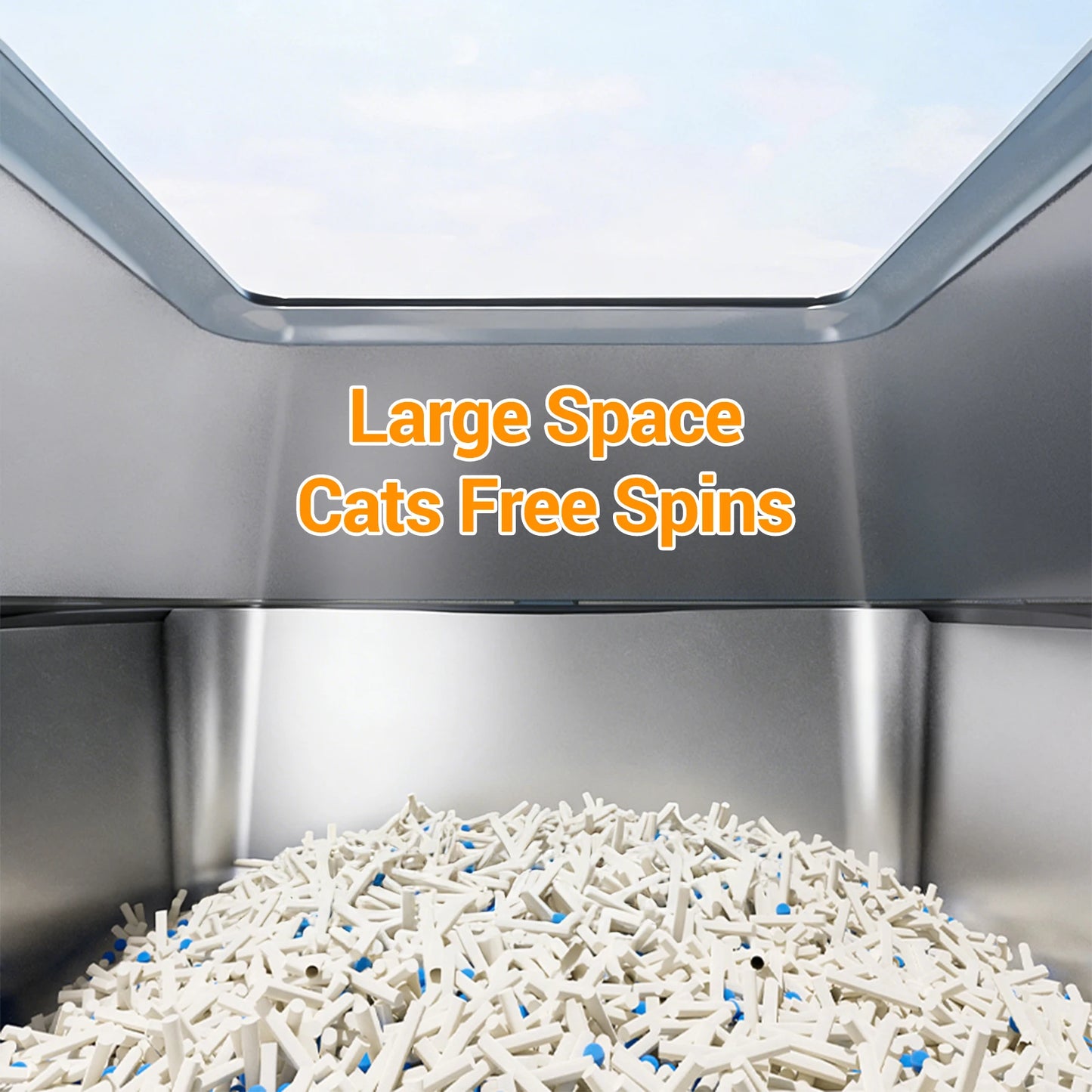 Durable Stainless Steel Litter Box with Lid Featuring Splash Guard,Leak-Proof Front Exit,Easy-Clean Non-Stick Tray,Odor Control