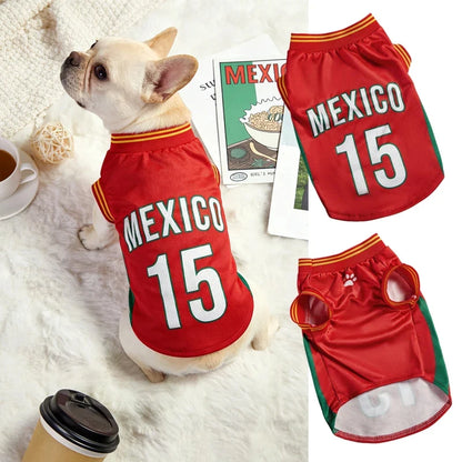 New 2026 Soccer Cat Dog Football Breathable Mesh Jersey Puppy Dog Jersey Basketball T-Shirts Summer Pet Clothes Quick Dry Vest