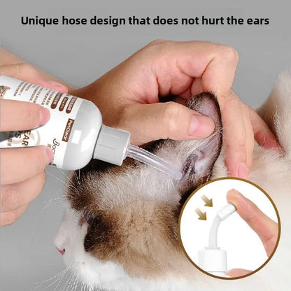 PETCLEAR Dog Cat Ear Drops Pet Ear Cleaner Dog Earwax Clean Dog Cat Ear Odor Mites Cleaning Ear Otitis Ear Itch Prevention 60ml