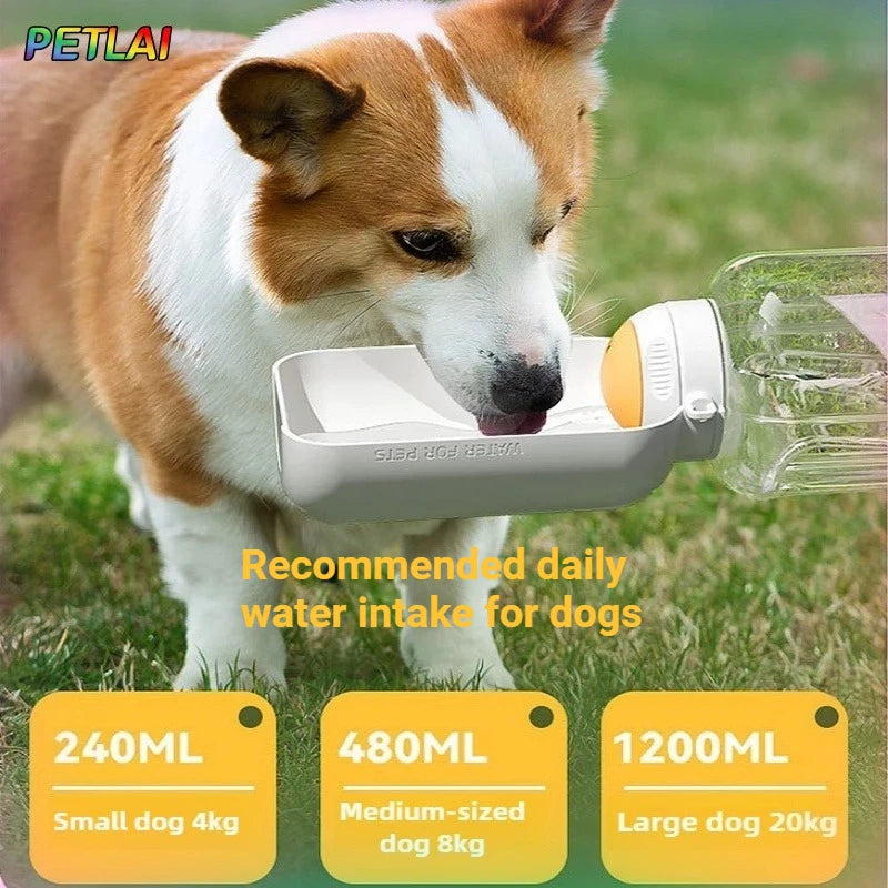 Dog Feeder Portable waterer for walking the dog outdoors 1.5L large capacity water bottle pet Cat water food accompanying cup