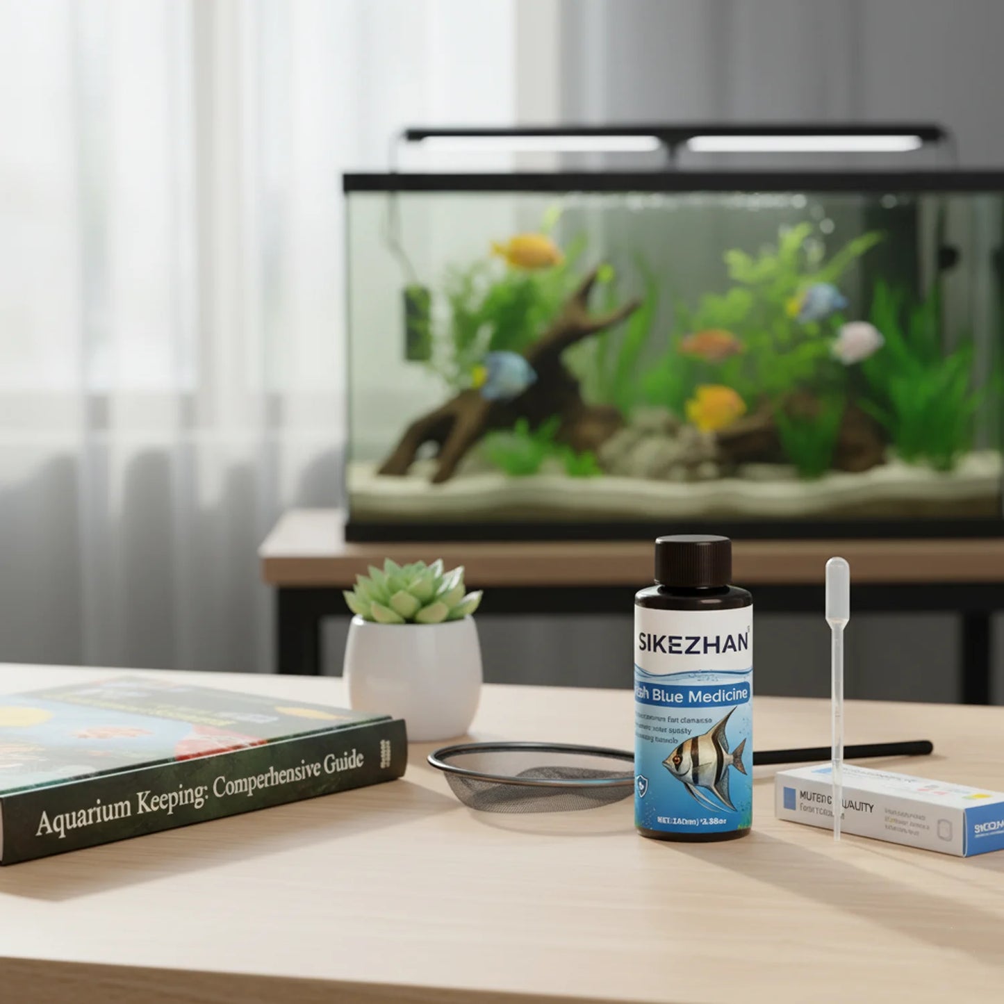 500ml Methylene Blue Solution Aquarium Fish Treatment Anti Ich White Spot Fungus Medicine Safe for Tropical Freshwater Fish Tank