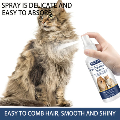 Cat and Dog Hair Tangle Prevention Spray – Leave-In Conditioner to Detangle Pet Hair. A Professional Formula Specifically Designed for Pet Grooming to Prevent Hair from Getting Tangled. This Spray Also Reduces Static Electr