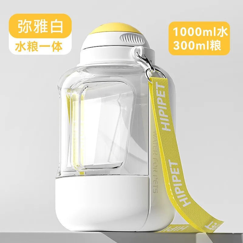 Dog Feeder Portable waterer for walking the dog outdoors 1.5L large capacity water bottle pet Cat water food accompanying cup