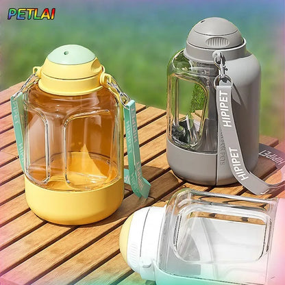 Dog Feeder Portable waterer for walking the dog outdoors 1.5L large capacity water bottle pet Cat water food accompanying cup