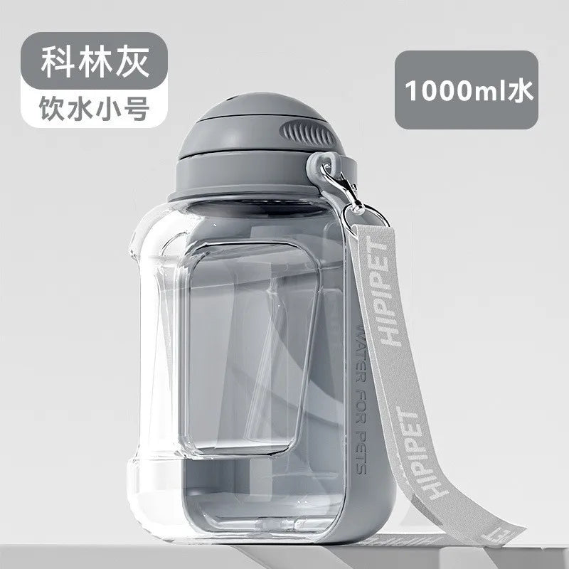 Dog Feeder Portable waterer for walking the dog outdoors 1.5L large capacity water bottle pet Cat water food accompanying cup